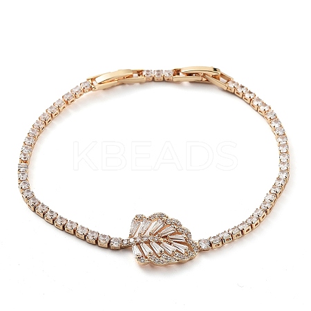 Golden Brass Link Bracelet BJEW-C055-05C-G-1
