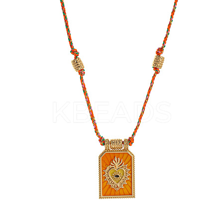 Brass and Enamel Pendant Necklaces FS-WG2CA9F-12-1