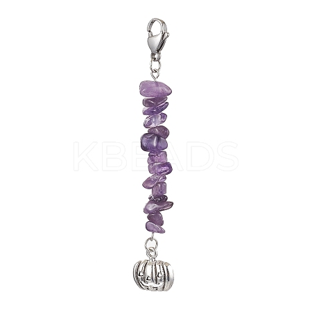 Halloween Pumpkin Alloy Pendant Decorations HJEW-JM02073-02-1