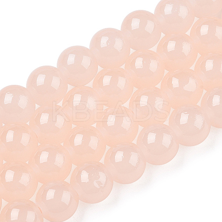 Baking Paint Imitation Jade Glass Round Bead Strands DGLA-Q021-8mm-42-A-1