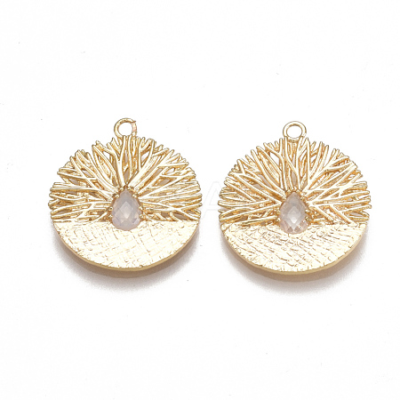 Brass Filigree Pendants KK-T038-435G-1