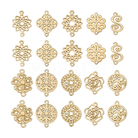 Spritewelry 40Pcs 10 Style Baroque Style Zinc Alloy Connector Charms FIND-SW0001-19-1