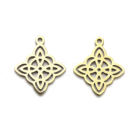 201 Stainless Steel Rhombus Pendants STAS-R166-01G-1
