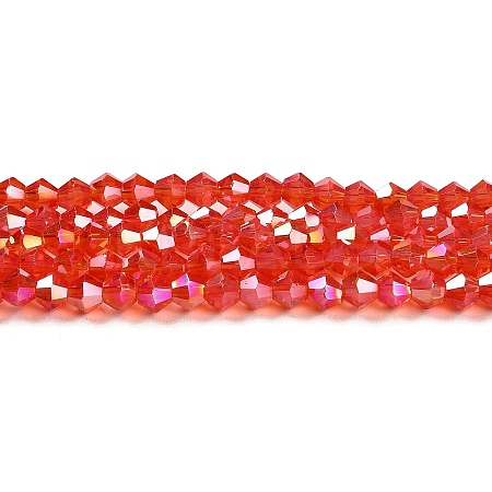 Transparent Electroplate Glass Beads Strands GLAA-F029-3mm-A14-1