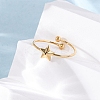 304 Stainless Steel Open Cuff Ring for Women RJEW-A071-01C-G-3
