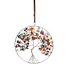 Brass & Chakra Natural Gemstone Chips Pendant Decorations HJEW-Z007-03P-4