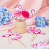 50Pcs 2 Colors Wood with Paper Cake Toppers AJEW-TA0001-61-3
