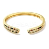 Brass Micro Pave Clear Cubic Zirconia Cuff Bangles BJEW-Z061-23C-2