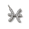 304 Stainless Steel Micro Pave Cubic Zirconia Charms STAS-Z107-09P-05-1