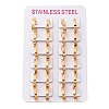 304 Stainless Steel Polishing effect Hoop Earrings EJEW-M001-15G-2