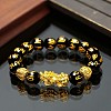 Glass Round Bead Stretch Bracelets WG0941C-06-1