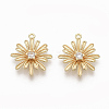 Brass Micro Pave Clear Cubic Zirconia Pendants ZIRC-Q021-008G-NF-1