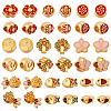 36Pcs 9 Styles Alloy Enamel European Beads ENAM-GA0001-15-1