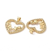 Brass Cubic Zirconia Pendants KK-G453-01G-02-3