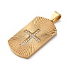 304 Stainless Steel Micro Pave Cubic Zirconia Pendants STAS-U043-26G-2