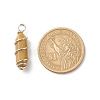 Natural Topaz Jade Double Terminal Pointed Pendants PALLOY-JF01686-04-5