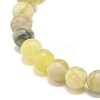 Natural Qinghua Jade Round Beaded Stretch Bracelet BJEW-JB07554-01-4