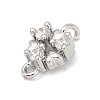 Brass Micro Pave Clear Cubic Zirconia Connector Charms KK-Z094-08P-01-2
