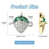 4Pcs 2 Colors Brass Pave Cubic Zirconia Fruit Connector Charms KK-FS0001-73B-4