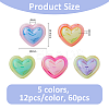 60Pcs 5 Colors Opaque Acrylic Beads OACR-FH0001-058-2