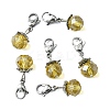 Electroplate Faceted Glass Pendants HJEW-TAC0004-06-3