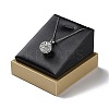 Wood Coverd with PU Leather Slant Back Pendant Necklace Display Pedestals LS-ODIS-C010-03-1