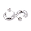 Non-Tarnish 304 Stainless Steel Croissant Stud Earrings EJEW-G293-27P-2