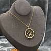 Brass Micro Pave Clear Cubic Zirconia Ring Pendant Necklaces LS-NJEW-P322-A01-G-3