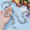 2Pcs 2 Styles Halloween Skull Alloy Pendant Chain Belts HJEW-HS00032-3