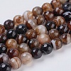 Natural Striped Agate/Banded Agate Beads Strands G-G581-8mm-11-1