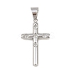 316 Surgical Stainless Steel & Clear Cubic Zirconia Pendants STAS-A137-03B-P-1