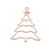 Rack Plating Alloy Open Back Bezel Pendants PALLOY-Q351-10RG-FF-1