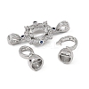 SHEGRACE Flower Brass Micro Pave Clear Cubic Zirconia Fold Over Clasps XGRQ58127-783P-1-2