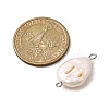 Baroque Natural Keshi Pearl Nuggets Connector Charms with 304 Stainless Steel Double Loops PALLOY-JF04390-02-2