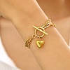 304 Stainless Steel Curb & Paperclip Chain Multi-layered Bracelets FS-WG8A90B-01-2