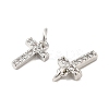 Brass Micro Pave Grade AAA Cubic Zirconia Charms ZIRC-P067-11P-T-NR-3