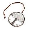 Brass & Natural Quartz Crystal Chips Pendant Decorations HJEW-Z007-05R-10-3