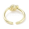 Knot Rack Plating Brass Micro Pave Clear Cubic Zirconia Open Rings RJEW-D020-10G-3