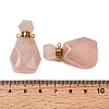 Natural Rose Quartz Perfume Bottle Pendants G-B149-02G-03-3