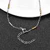 304 Stainless Steel Column Link Chain Necklaces for Women Men NJEW-A058-01GP-2