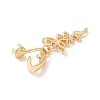 Leaf Cubic Zirconia Charm Belly Ring LS-AJEW-F057-06G-2