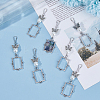 2 Sets Tibetan Style Alloy Butterfly & Painting Frame Pendant Decorations HJEW-UN0001-15-4