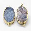 Electroplated Natural & Dyed Druzy Agate Links connectors G-N0168-018C-2