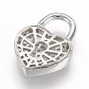 Brass Micro Pave Cubic Zirconia Pendants ZIRC-F062-04P-2