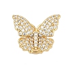 Brass Micro Pave Clear Cubic Zirconia Magnetic Clasps KK-C066-13G-1