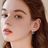 2 Pairs 2 Colors 925 Sterling Silver Oval Hoop Earrings EJEW-BBC0001-75-4