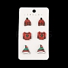 Christmas Theme Wood Stud Earrings EJEW-U016-06P-03-1