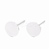 925 Sterling Silver Round Flat Pad Stud Earring Findings STER-T002-201S-1