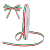 50 Yards Tricolor Polyester Striped Grosgrain Ribbon OCOR-WH0078-199A-7