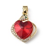 Real 18K Gold Plated Rack Plating Brass Micro Pave Clear Cubic Zirconia Pendants KK-C015-16G-07-1